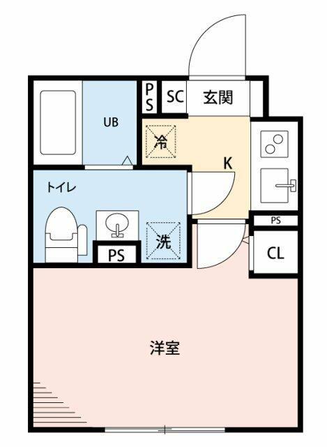 エルファーロ赤塚(1K/2階)の間取り写真