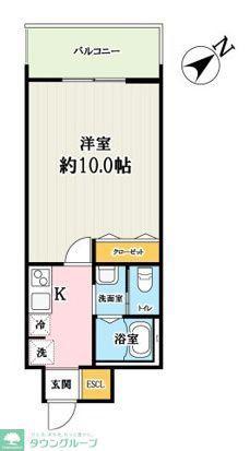 キャメル草加谷塚2丁目A棟(1K/1階)の間取り写真