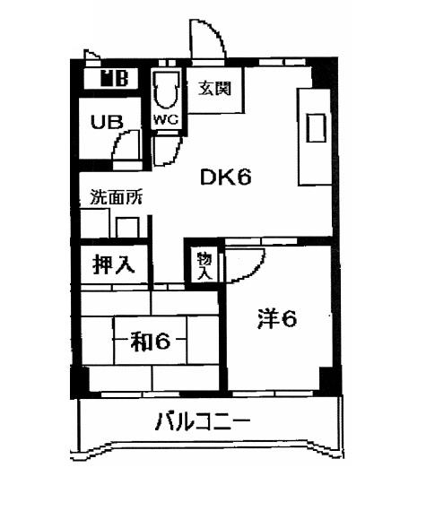 アビタシオン新瑞(2DK/3階)の間取り写真