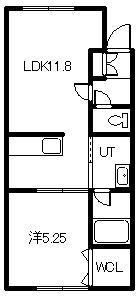 RELACHE II(1LDK/1階)の間取り写真
