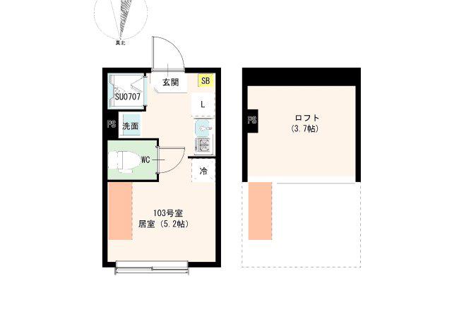 エール新桜台(ワンルーム/1階)の間取り写真