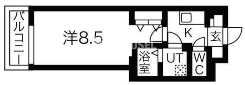 ルネサンスコート祐天寺(1K/2階)の間取り写真