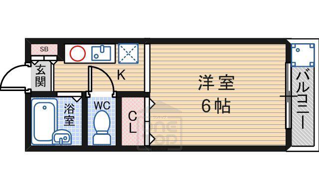 ブロッサムコート(1K/3階)の間取り写真