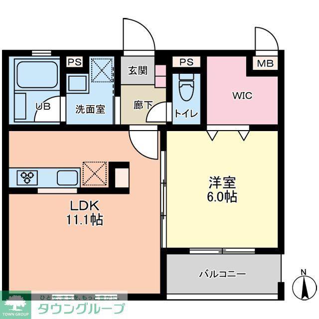 マイエス櫛引(1LDK/4階)の間取り写真