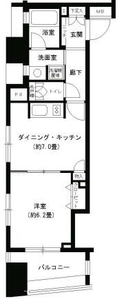パークキューブ浅草田原町(1DK/3階)の間取り写真