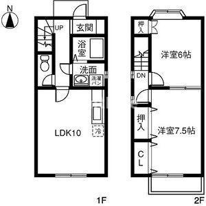 シャルマンオリヅ(2LDK/1階)の間取り写真