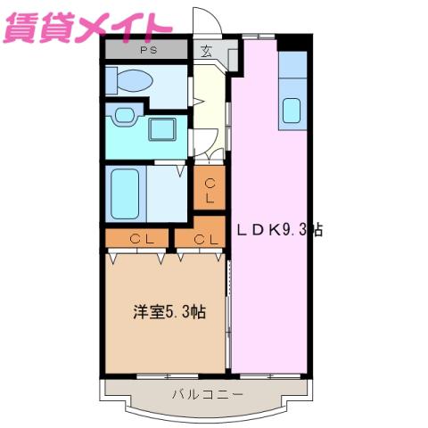 PALETTE.12(1LDK/1階)の間取り写真