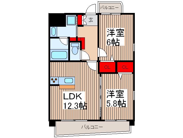 アロッジオ(2LDK/2階)の間取り写真