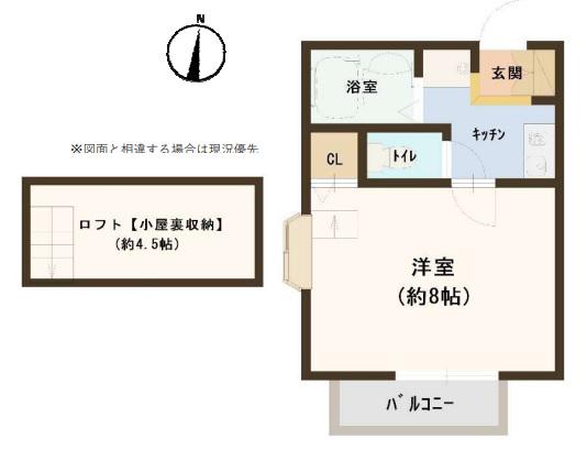 メゾン ド ソガワ(1K/2階)の間取り写真