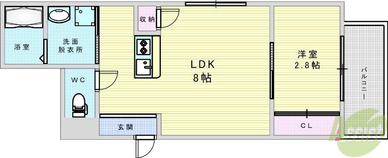 リアコート吹田山田(1LDK/1階)の間取り写真