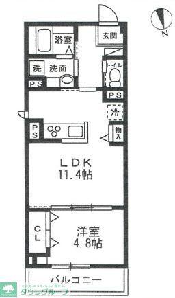 鹿沼台1丁目PJ(1LDK/2階)の間取り写真