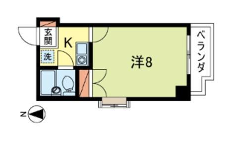 HAMAHOUSE(1K/2階)の間取り写真