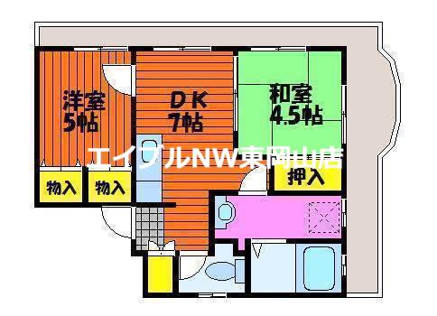 吉井マンション(2DK/2階)の間取り写真