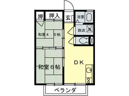 シーホーク成田(2DK/2階)の間取り写真