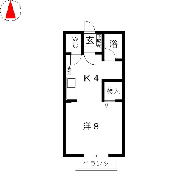 グローバルITSUWA(1K/1階)の間取り写真