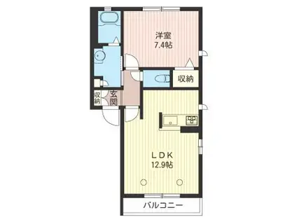 モンステラ(1LDK/1階)の間取り写真