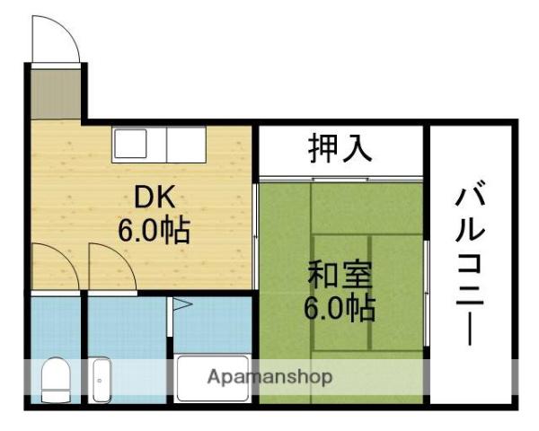 サンパークI(1DK/5階)の間取り写真