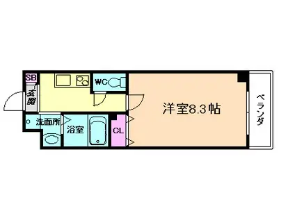 CREST NISHIKUJYO(1K/1階)の間取り写真