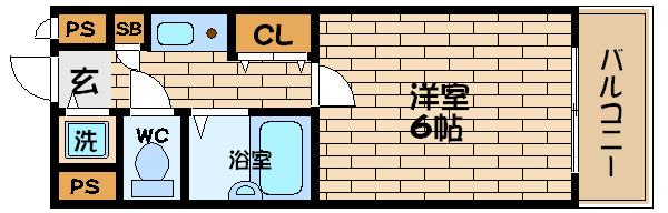 プレサンス梅田西(1K/3階)の間取り写真
