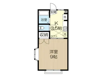 ハウス高松(1K/2階)の間取り写真