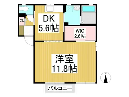 フォーレス広田 A(1DK/1階)の間取り写真