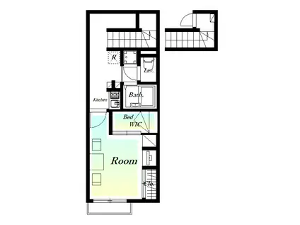 レオパレスGOLD LEO III(1K/2階)の間取り写真