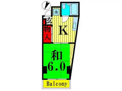 宇田川ビル(1K/3階)の間取り写真