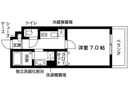 ASUKAIII(1K/3階)の間取り写真