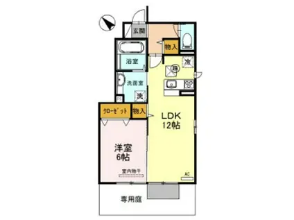 サンセール加佐(1LDK/1階)の間取り写真