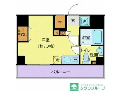 クレヴィスタ大井町(ワンルーム/5階)の間取り写真