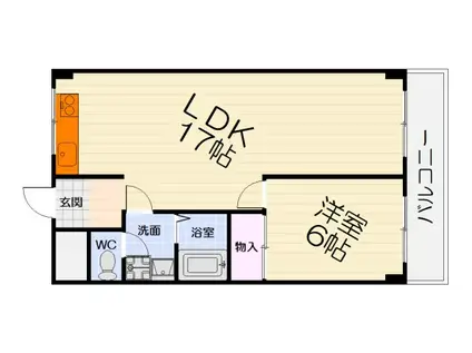 シェーンハイト(1LDK/2階)の間取り写真