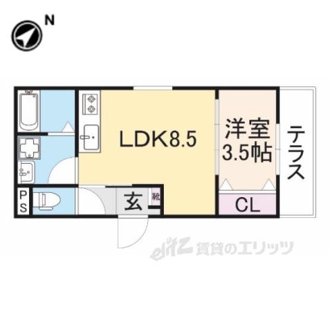 グレイスキューブ(1LDK/1階)の間取り写真