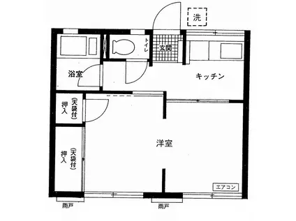 シティハイム 早川(1K/1階)の間取り写真