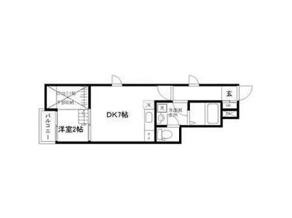 リヴィエール名取(1DK/1階)の間取り写真