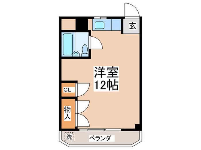 マンションアイダ(ワンルーム/5階)の間取り写真