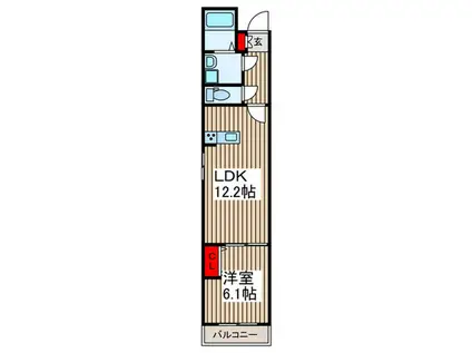 F.PARK RESIDENCEII(1LDK/1階)の間取り写真