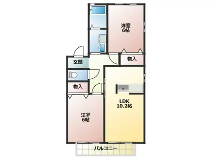 G・Hガーデンハイム(2LDK/2階)の間取り写真