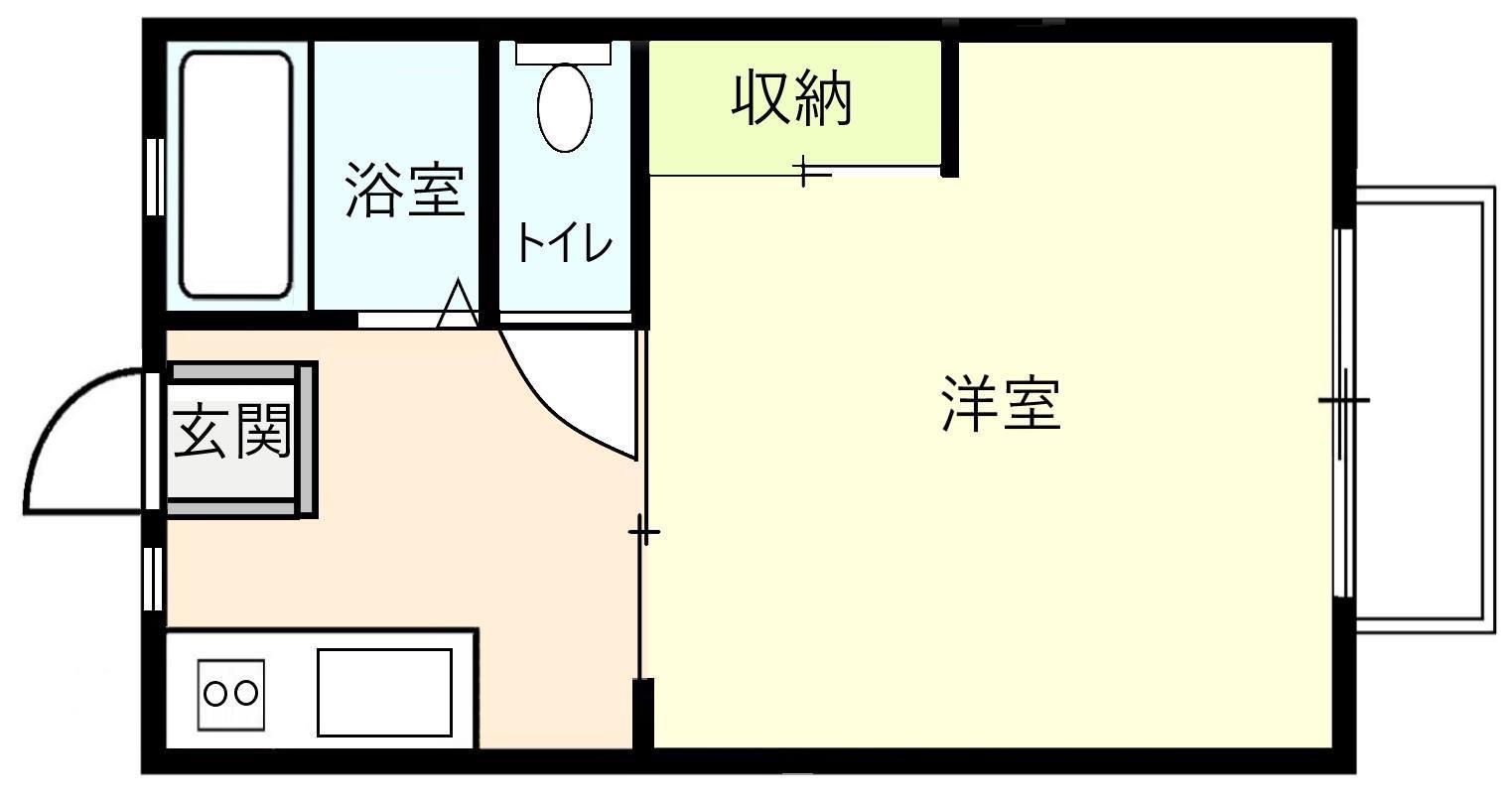 メゾン矢原(1K/1階)の間取り写真