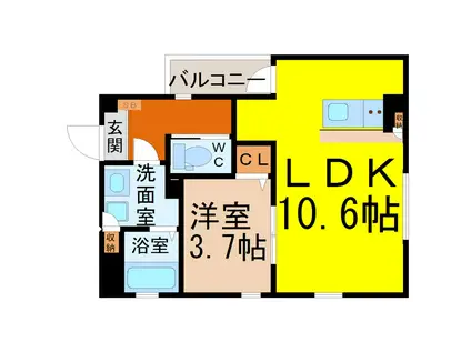 ロイヤルレジデンス高畑(1LDK/3階)の間取り写真