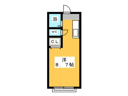 サーキット前ハイツII(ワンルーム/2階)の間取り写真