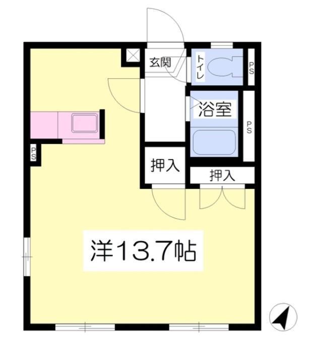エステート麗 A棟(1LDK/2階)の間取り写真