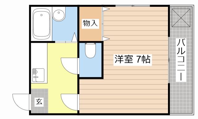 佃コーポII(1K/2階)の間取り写真
