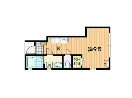 ALMO(ワンルーム/1階)の間取り写真