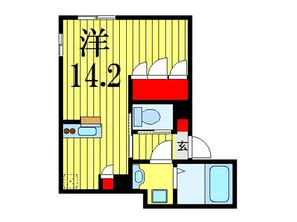 ウインドテラス津田沼(ワンルーム/2階)の間取り写真