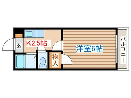 エクセランスド花京院(1K/1階)の間取り写真