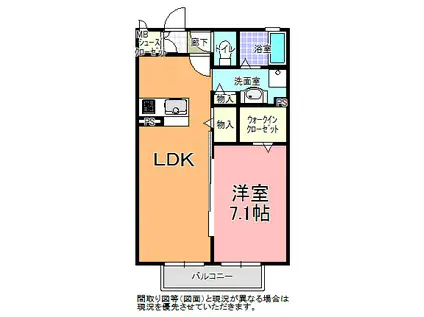 サン・アクシス(1LDK/2階)の間取り写真