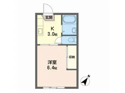 ラフォーレハイツ(1K/1階)の間取り写真