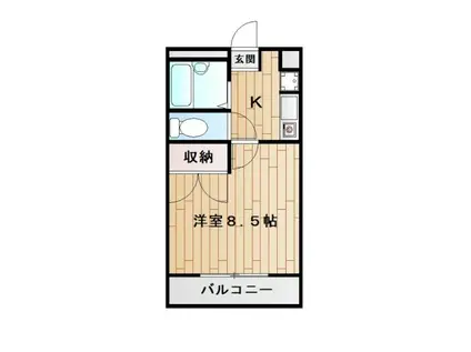 カームプレイス1(ワンルーム/1階)の間取り写真