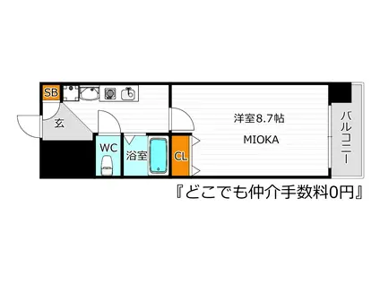 トラスト王子町(1K/3階)の間取り写真