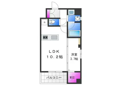 ベリーウェルIII(1LDK/9階)の間取り写真